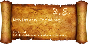 Wohlstein Erzsébet névjegykártya